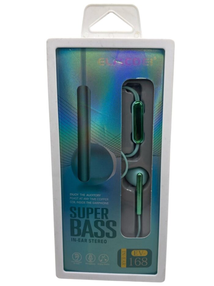 AUDÍFONOS CON CABLE AUXILIAR SÚPER BASS EV-168 - Imagen 2