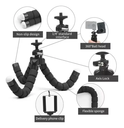 Trípodes, Trípode Para Teléfono Móvil, Cámara, Soporte Con C - Imagen 5