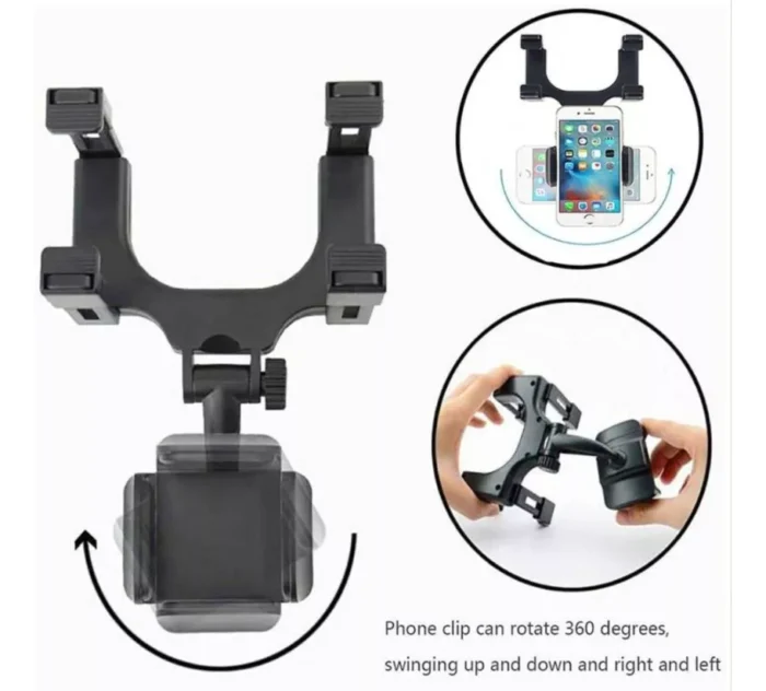 Soporte De Celular Para Espejo Retrovisor De Auto Con Rotac - Imagen 3