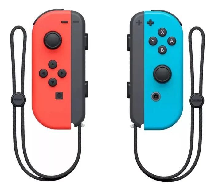 Control Joystick Inalámbrico Nintendo Switch Neon Red Blue Con Cuerdas - Imagen 2