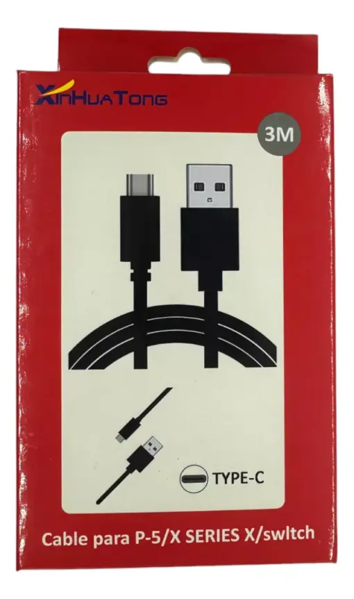 Cable de carga para Nintendo Switch 3 Metro de carga rápida, USB tipo C con caja