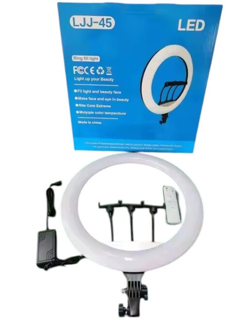 Anillo de luz LED de 18 pulgadas con soporte de tres posiciones - Imagen 4