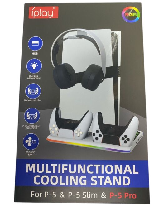 Soporte de refrigeración con base de carga de doble driver para PS5/PS5 Slim/PS5PRO