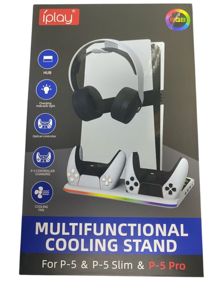 Soporte de refrigeración con base de carga de doble driver para PS5/PS5 Slim/PS5PRO