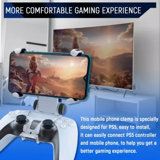 Soporte de abrazadera con clip ajustable para teléfono móvil y mando PS5 - Imagen 7