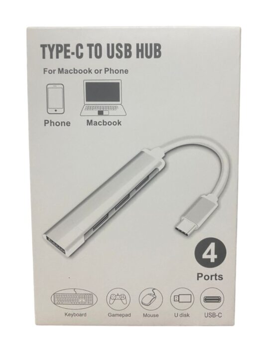 Adaptador Hub Usb 3.0 4 Puertos Para Macbook Notebook Tipo C