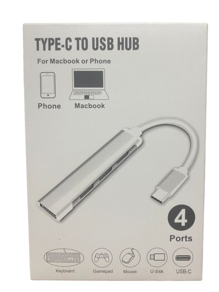 Adaptador Hub Usb 3.0 4 Puertos Para Macbook Notebook Tipo C