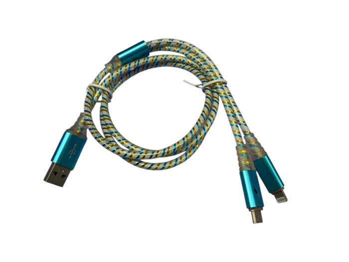 Cable de carga divisor de doble puerto iPhone Y V8. - Imagen 2