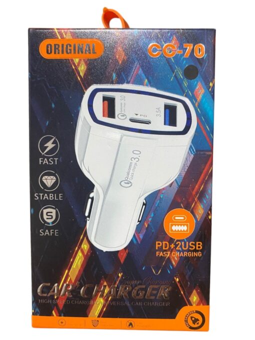 Cargador Auto Carga Rapida 3.0 Usb A + Tipo C