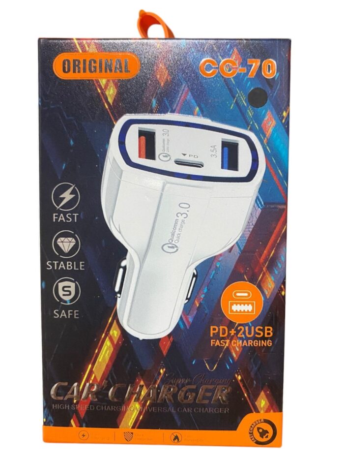 Cargador Auto Carga Rapida 3.0 Usb A + Tipo C