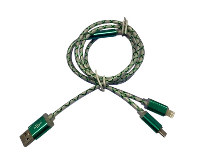 Cable de carga divisor de doble puerto iPhone Y V8. - Imagen 3
