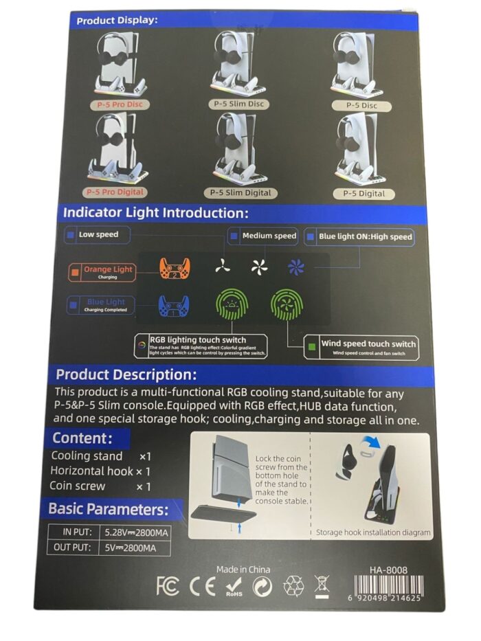 Soporte de refrigeración con base de carga de doble driver para PS5/PS5 Slim/PS5PRO - Imagen 5