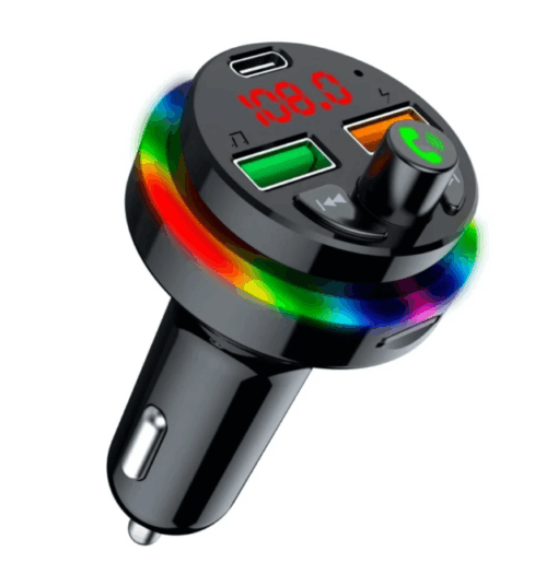 Car Bluetooth 5.0 Cargador Transmisor FM Tipo-C Dual USB Reproductor de música MP3 - Imagen 3