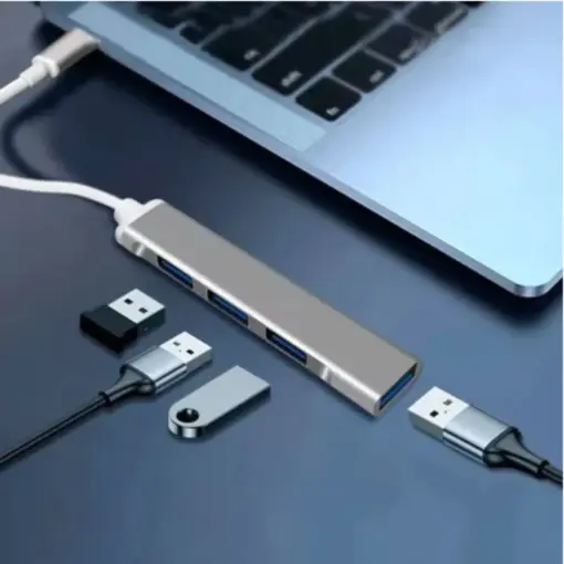 Adaptador Hub Usb 3.0 4 Puertos Para Macbook Notebook Tipo C - Imagen 2