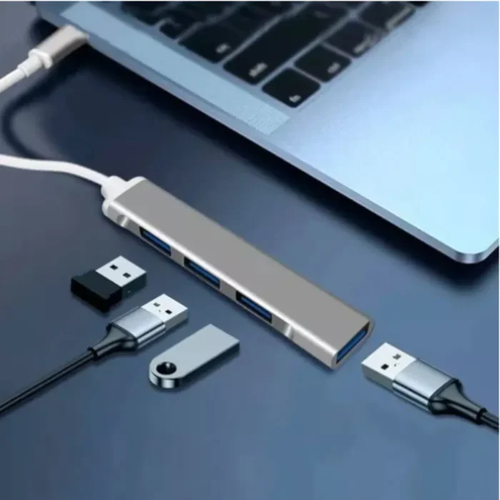 Adaptador Hub Usb 3.0 4 Puertos Para Macbook Notebook Tipo C - Imagen 2