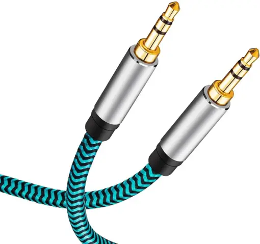Cable Aux De Audio Estereo 3,5 Mm | M/m | Azul Trenzado - Imagen 4