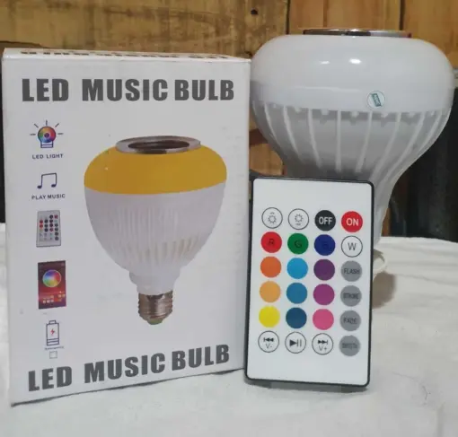 LÂMPADA MUSICAL CAIXA DE SOM BLUETOOTH LED + CONTROLE - Imagen 2