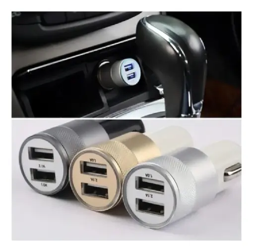 Cargador Coche 3.1a Plug 2 Puertos Usb 3 En 1 Carga - Imagen 3