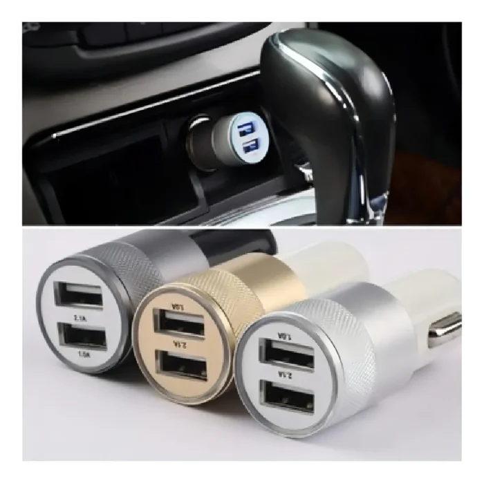 Cargador Coche 3.1a Plug 2 Puertos Usb 3 En 1 Carga - Imagen 3