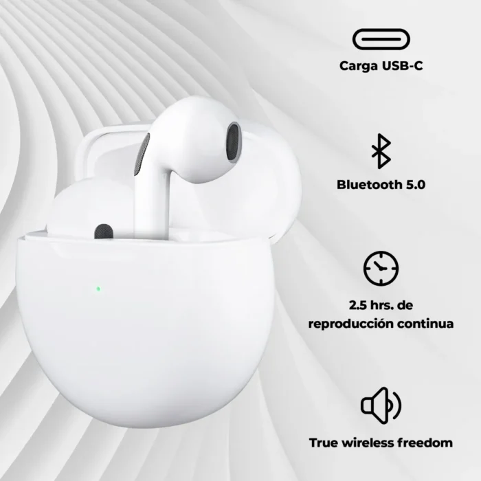 Audífonos Pro 6 Bluetooth Blancos di - Imagen 2
