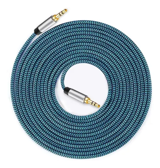 Cable Aux De Audio Estereo 3,5 Mm | M/m | Azul Trenzado - Imagen 3