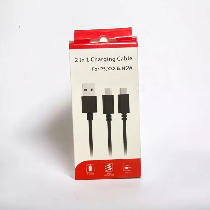 3 Metros de Cable de Carga para controlador PS5 2 en 1 Compatible con controlador PS5, Switch Lite, XBOX Series X/Series S Controllers, Smart Phone
