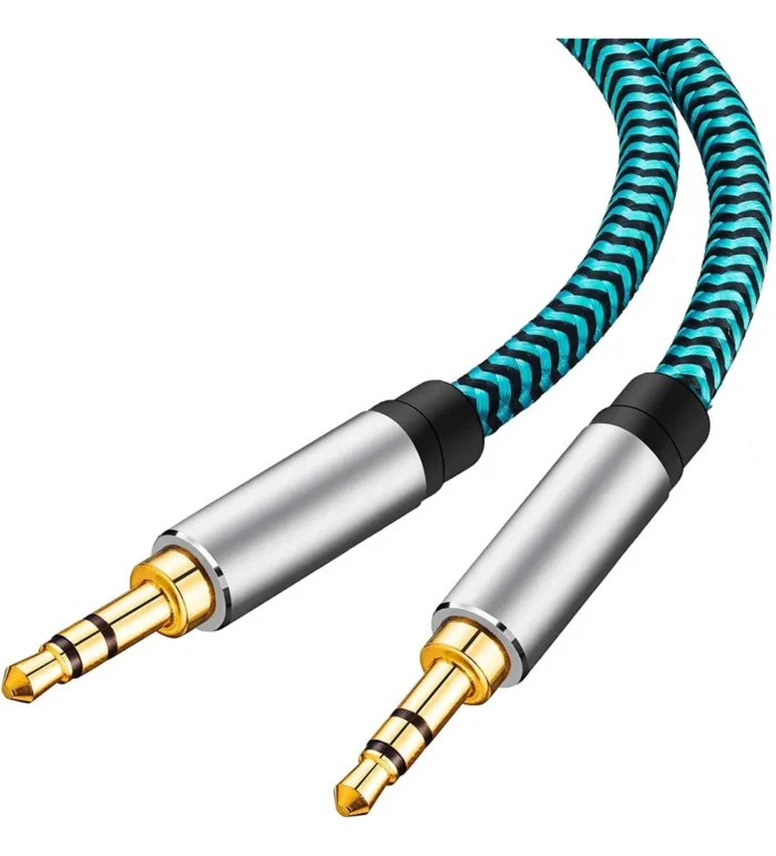 Cable Aux De Audio Estereo 3,5 Mm | M/m | Azul Trenzado - Imagen 2