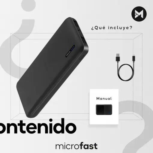 Power Bank Batería Portátil Mobo 10000 Mah Negro - Imagen 6