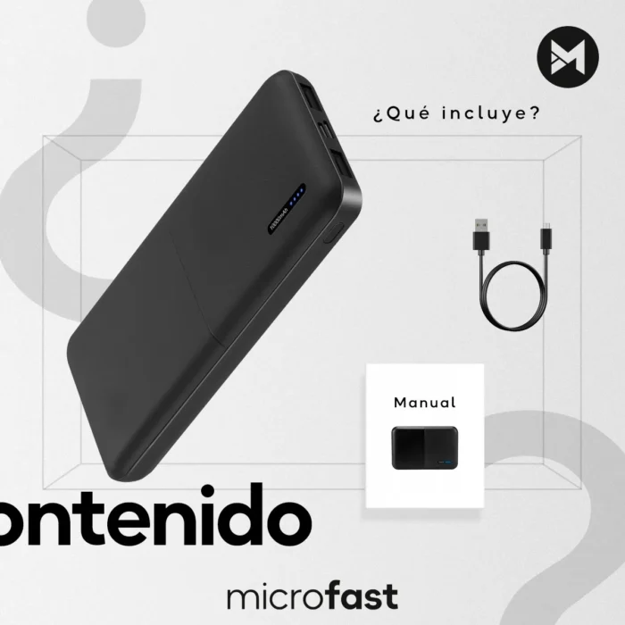 Power Bank Batería Portátil Mobo 10000 Mah Negro - Imagen 6