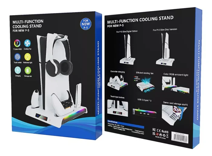 Cargador con Ventilador y Luz Azul