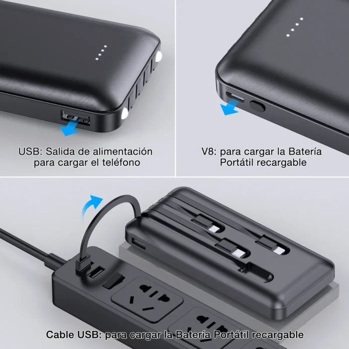 Power Bank Batería Portátil Carga Rápida 20000mah 1hora - Imagen 6