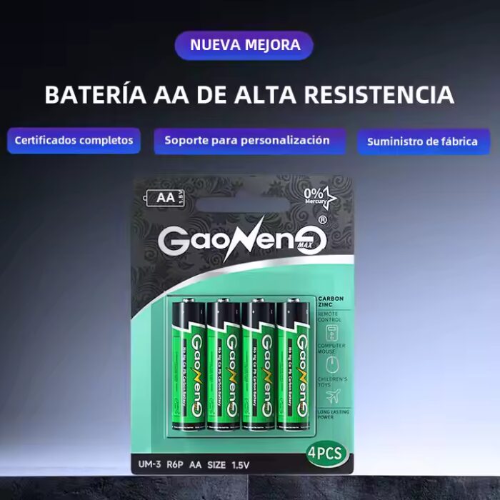 BATERIA GAONEN Y LINI PACK DE 4 DOBLE AA - - Imagen 3