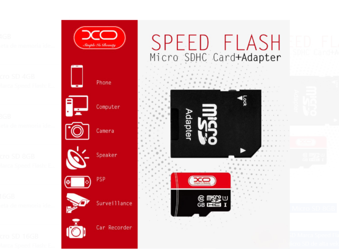 El pack Tarjeta Memoria Micro SD 8GB
