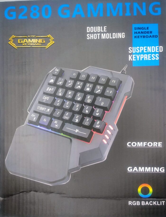 Teclado Gamer G280 de una mano, 35 teclas de membrana, Retro Iluminado - Imagen 4