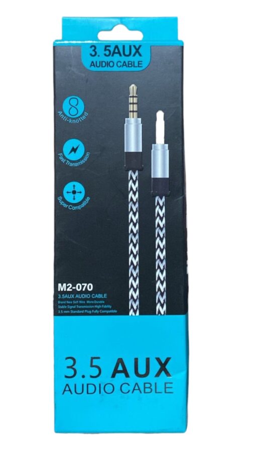 Cable Aux De Audio Estereo 3,5 Mm | M/m | Azul Trenzado - Imagen 4