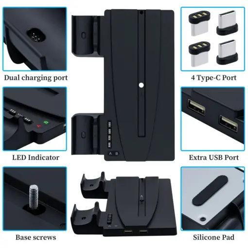 Cargador de Controlador, Soporte Vertical para PS5 - Imagen 6
