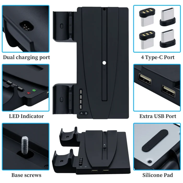 Cargador de Controlador, Soporte Vertical para PS5 - Imagen 6