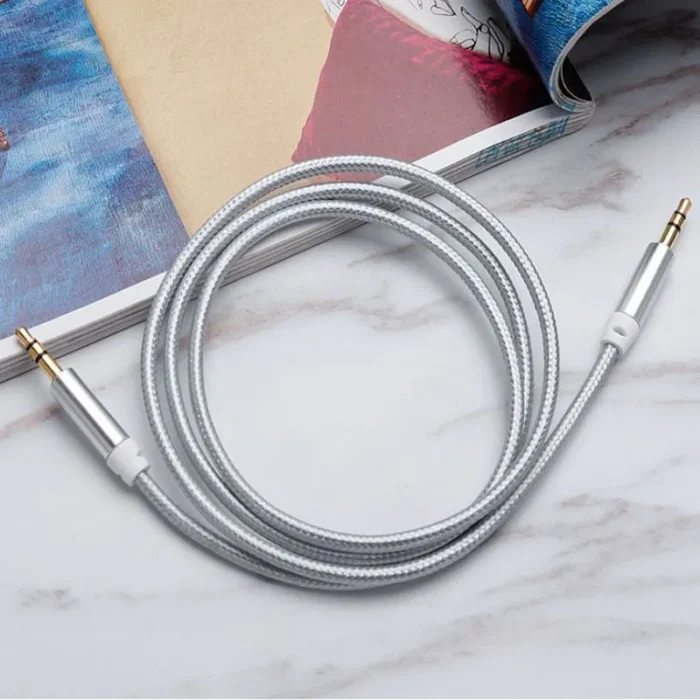 Cable de Audio auxiliar trenzado de 1M y 3 pies, tela tejida - Imagen 5