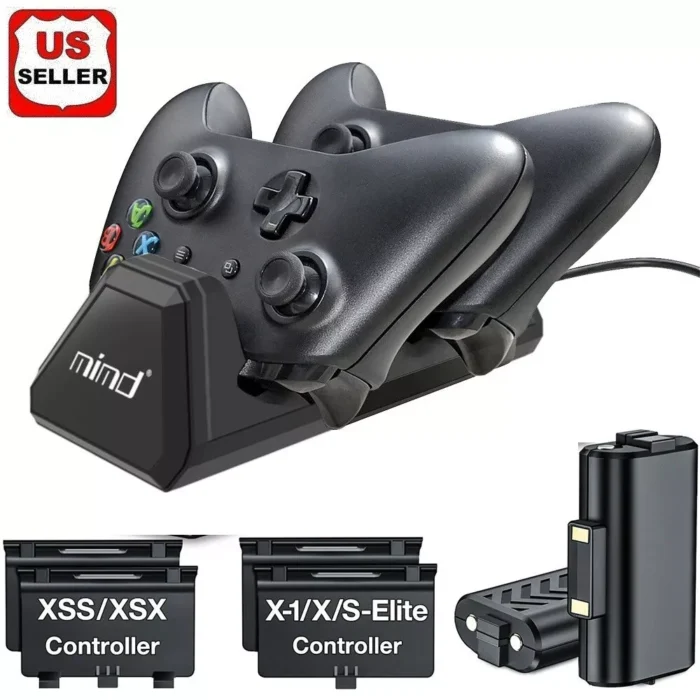 Estación de Carga USB para Controladores de Xbox One/Series X/S con Batería Recargable