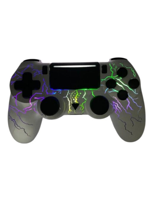 Mando blanco con rayas de luz  para PS4 con DualShock 4 - Imagen 5