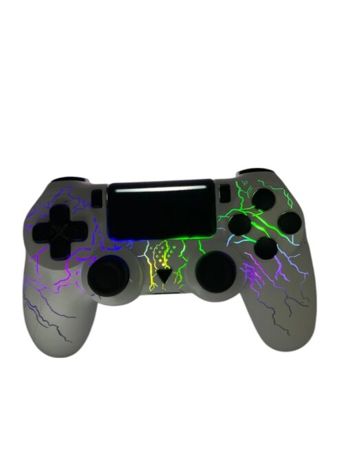 Mando blanco con rayas de luz  para PS4 con DualShock 4 - Imagen 3